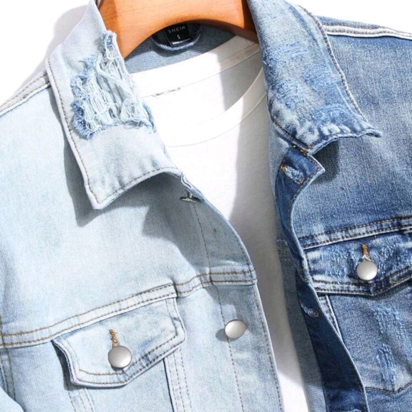 NEW! FADED WASH DENIM JACKET SIZE medium - Picture 3 of 5